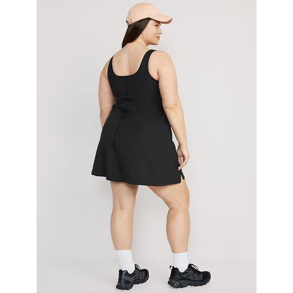 Old Navy PowerSoft Square Neck Athletic Dress Go Dry Black Bodysuit Plus Size 3X - Picture 11 of 13